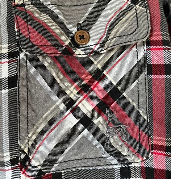 Kane & Unke Men's S Shirt/Jacket Red Black Gray Plaid Moisture Lining Gorpcore - Picture 4 of 9